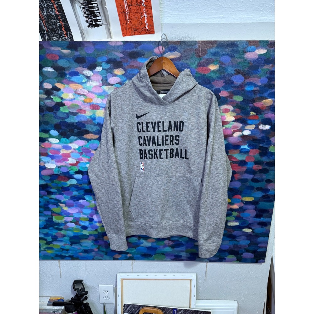 Nike Cleveland Cavaliers Basketball Hoodie Mens Large Gray NBA Dri-FIT